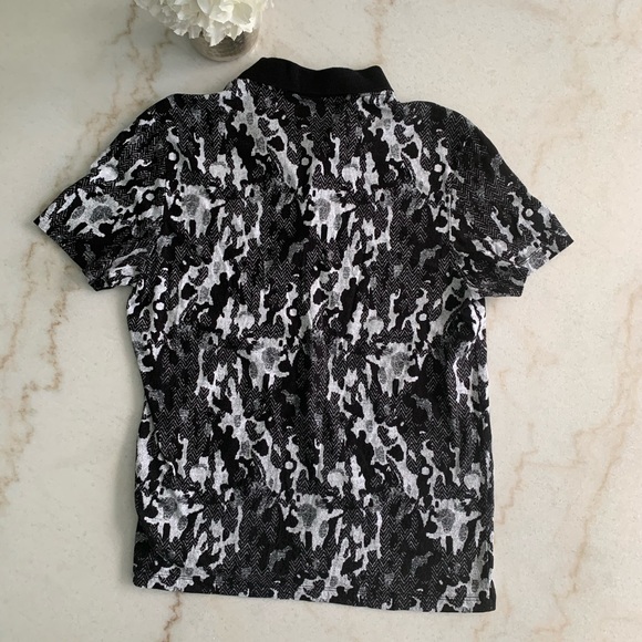 Alfani Men’s Camo Print Black n White Polo - Picture 7 of 8
